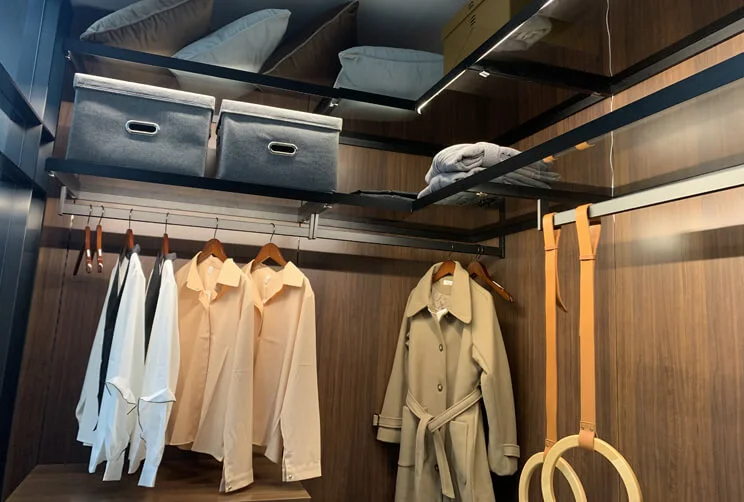 How Much Space is Available for a Industrial Style Wardrobe Closet?