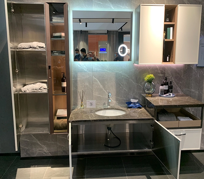 stainless bathroom cabinet