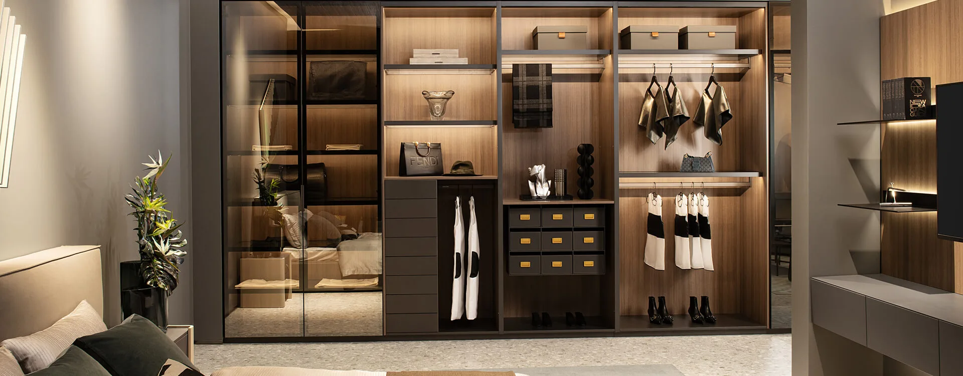 Wood & Metal Wardrobe Design, Metal Closet design