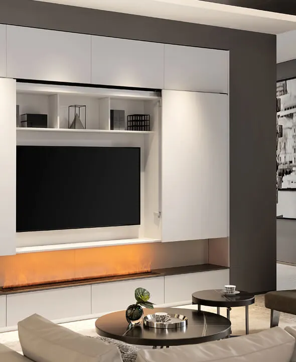 Wall Mounted Stainless Steel TV Cabinet