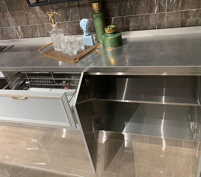 stainless steel base cabinets