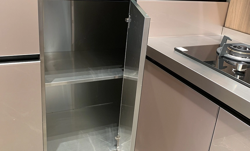 stainless steel kitchen cupboards