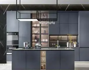 Ink Grey Kitchen Cabinet, When The Modern Encounter The Nature